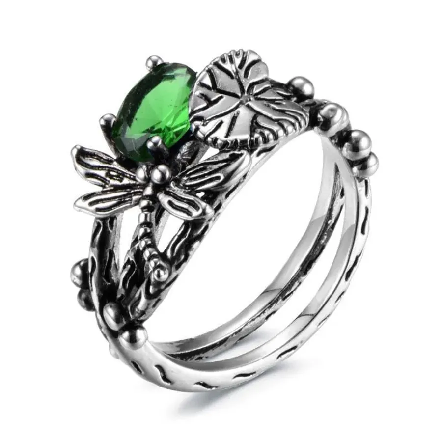 Dragonfly lotus ring